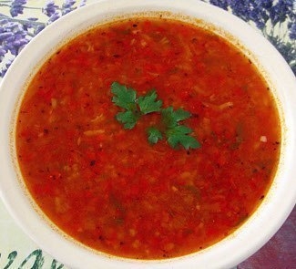 Томатный рисовый суп