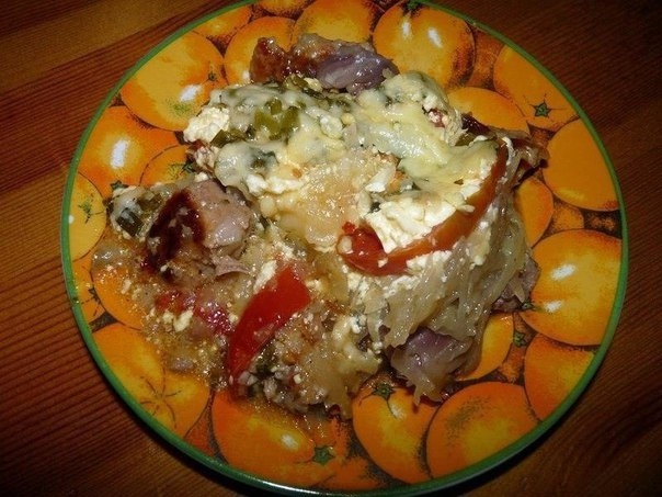 Мясо "под шубой" в мультиварке.