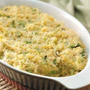Рисовая запеканка с брокколи и курицей