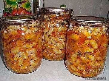 Салат из фасоли на зиму