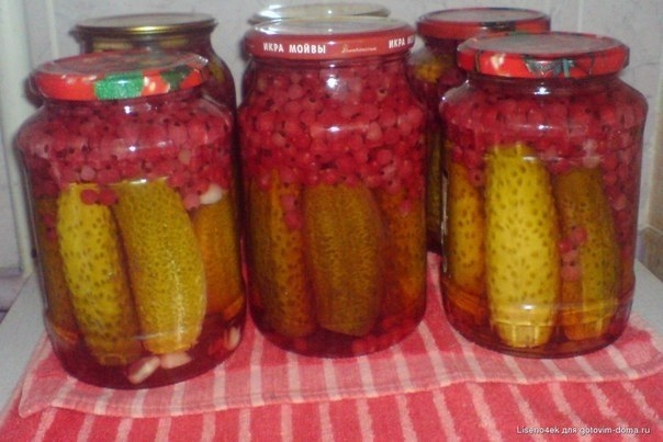 Маринованные огурцы с соком из красной смородины
