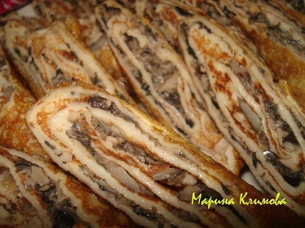 Блинчики с грибной икрой