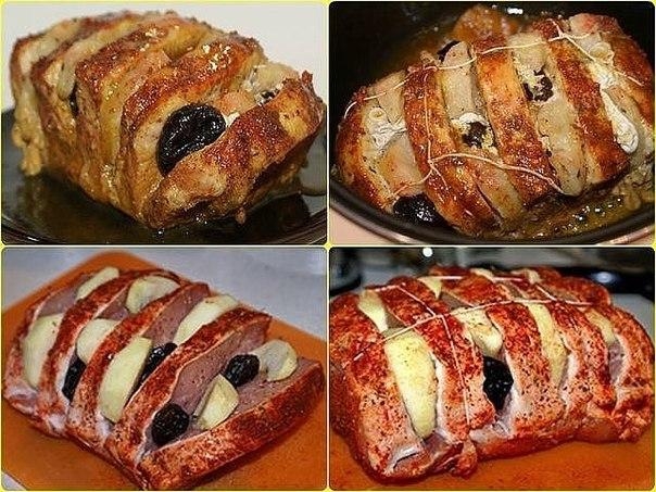 Запеченное мясо с черносливом и яблоками Очень простой рецепт запеченного мяса. Благодаря паприке, мясо получается вкусным и красивым, как будто, с румяной корочкой. Запеченное мясо с черносливом и яблоками Очень простой рецепт запеченного мяса. Благодаря паприке, мясо получается вкусным и красивым, как будто, с румяной корочкой.