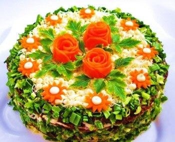 Закусочный торт из куриной печени