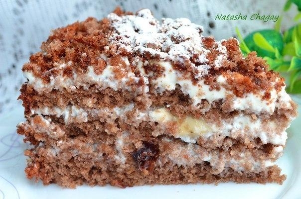 Шоколадно &mdash; ореховый торт со сметанным кремом к 8 МАРТА!