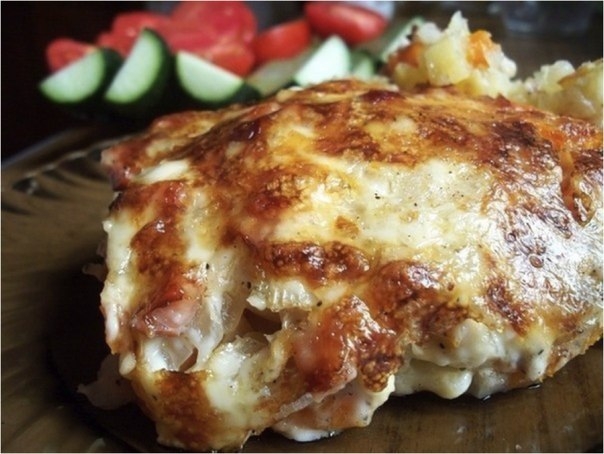 Картофель с ветчиной.