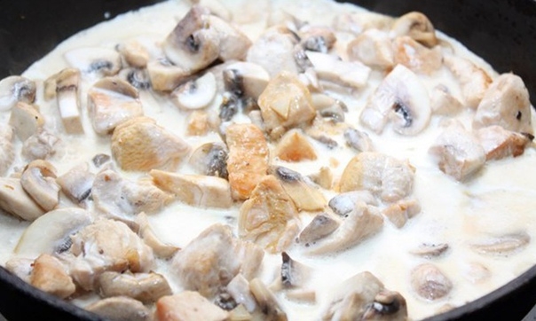 Курица с грибами в сливках Курица с грибами в сливках