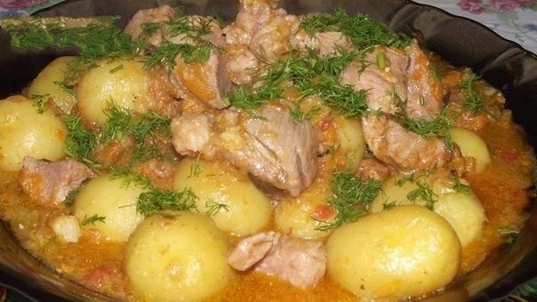Мясо с овощами и молодым картофелем Мясо с овощами и молодым картофелем