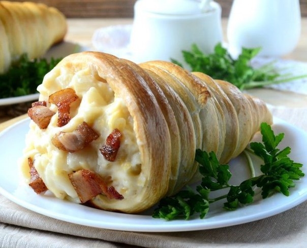 Макароны с сыром в рожке