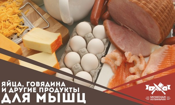 Яйца, говядина и другие продукты для мышц