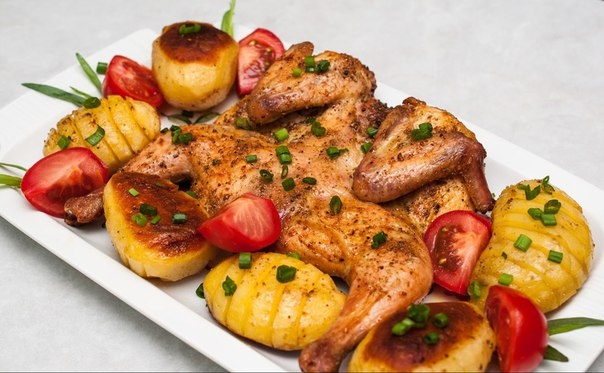 Курица со специями и картошкой в духовке