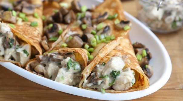 Блинчики с грибами и курицей Блинчики с грибами и курицей