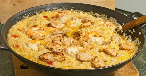Ризотто с индейкой и креветками