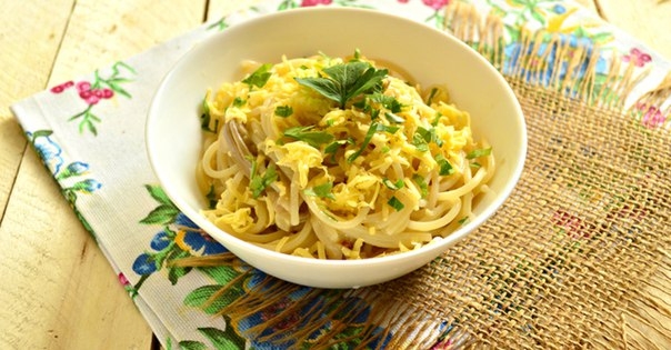 Паста с грибами и сыром