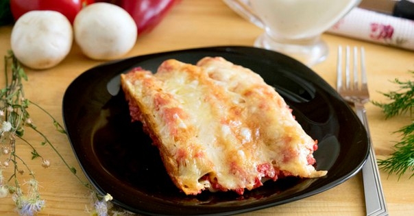 Каннеллони, фаршированные грибами