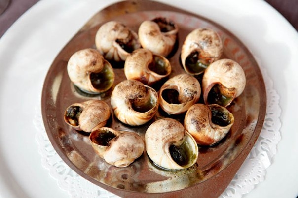 Средневековая версия супа из грибов с улитками: улитки в подливке.