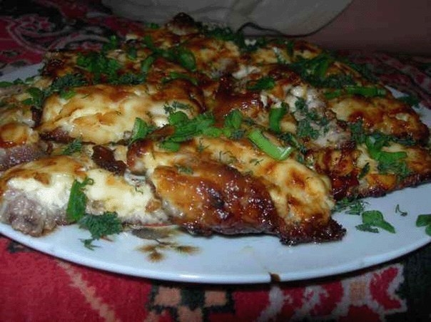 Вкусная свинина с горчицей и майонезом.