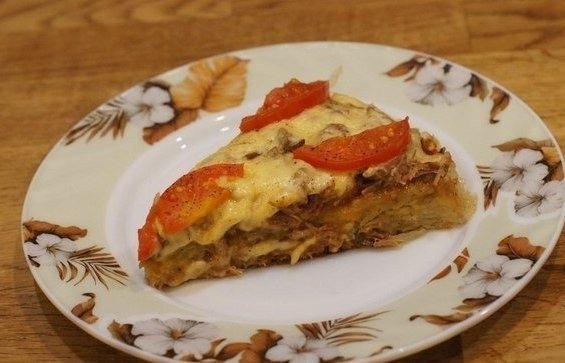 Картофельная пицца на сковороде.