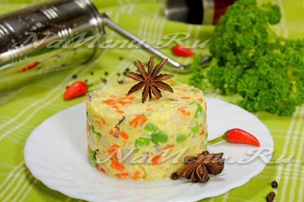 Салат &laquo;Оливье&raquo; с йогуртом и карри