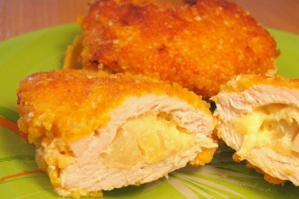Кармашки из свинины с ананасами