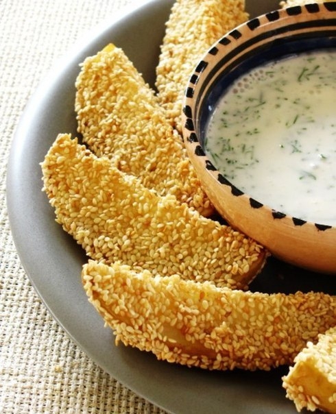 Картофель, запеченный в кунжуте