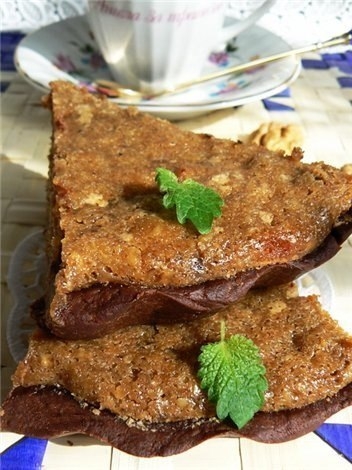 Шоколадный пирог с грецкими орехами