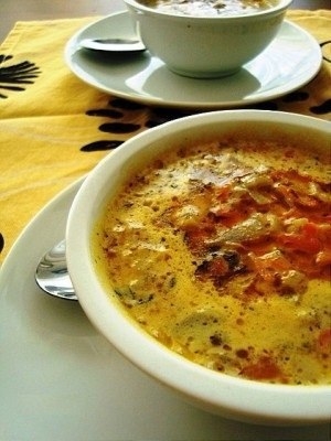 Суп с баклажанами и грибами