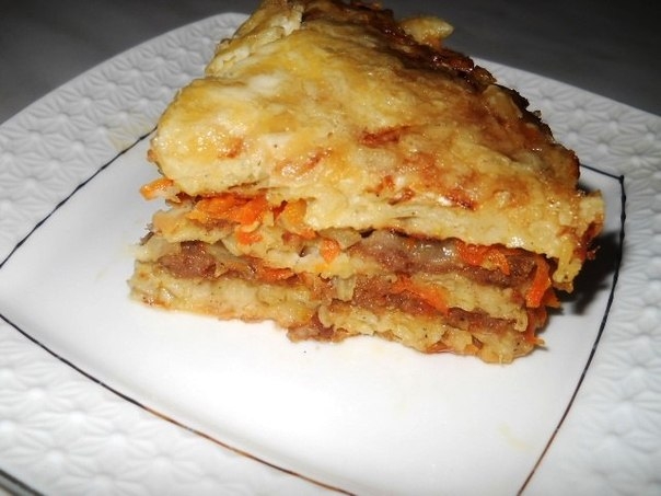 Капустный пирог с мясным фаршем