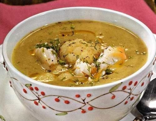 Суп из копченой трески и цветной капусты