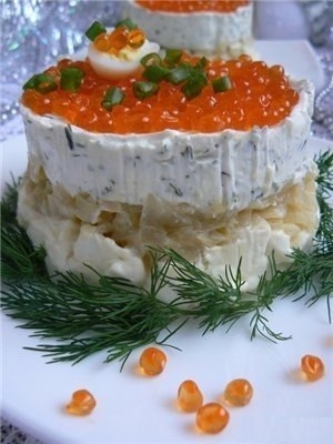 Праздничный икорный тортик