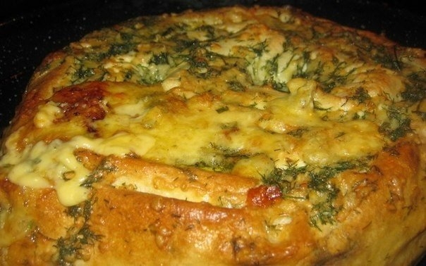 Пирог из лаваша с курицей и сыром. Пирог из лаваша с курицей и сыром.