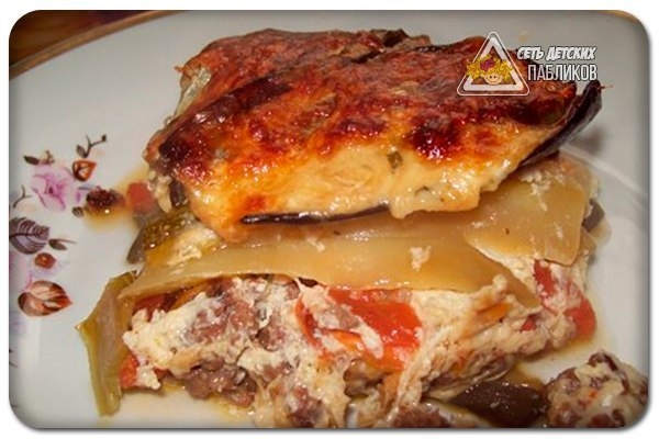 Запеканка с фаршем и овощами.