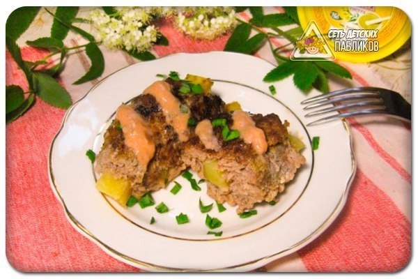 Мясные котлеты с картофельной начинкой.