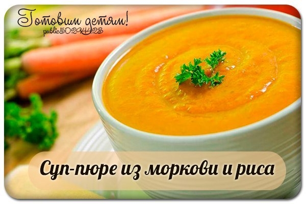 Суп-пюре из моркови и риса.
