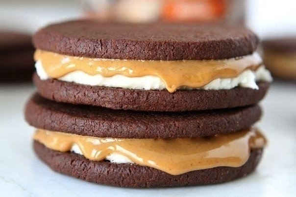 Домашний choco pie с арахисовым маслом. Вашему школьнику понравится.