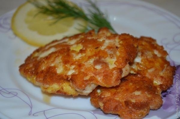 Курино-сырные рубленые котлеты.