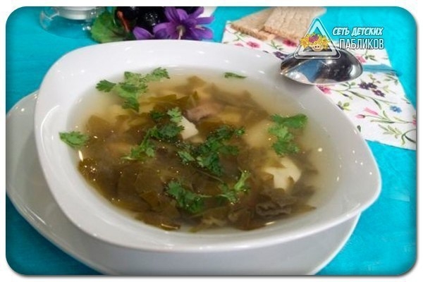 Суп из щавеля с рисом.