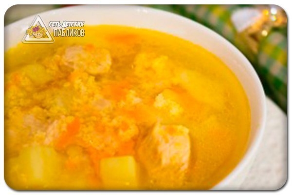 Суп с индейкой и пшеном.