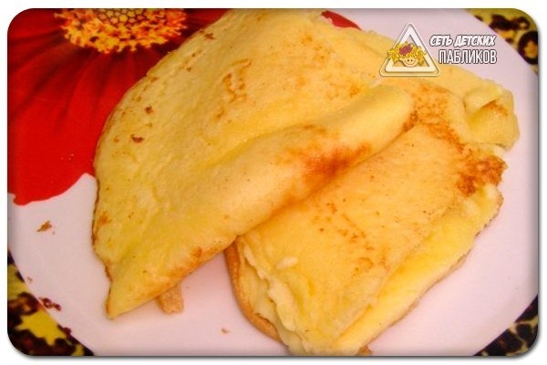 Омлет с манкой и молоком.