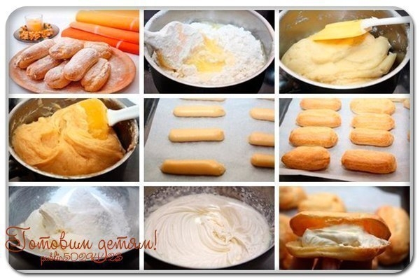 Эклеры со сливочным кремом, вкуснее не придумать!