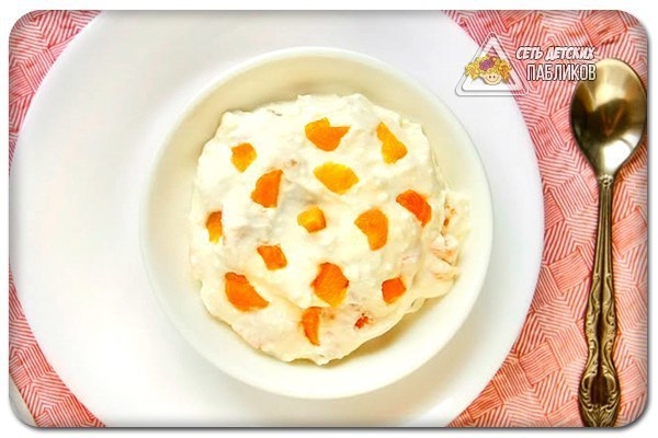 Творожная масса с курагой.