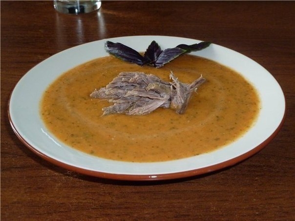 Суп-пюре овощной с говядиной.