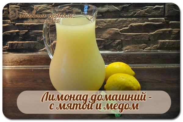 Лимонад домашний - с мятой и медом.
