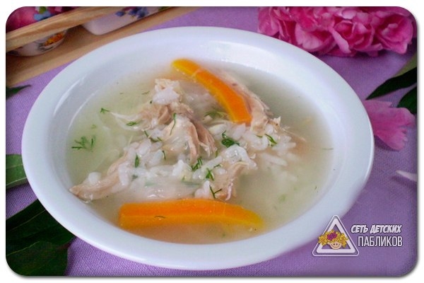 Бульон куриный с рисом.