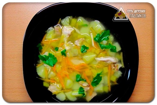 Суп картофельный с курицей.
