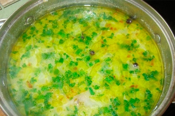 Суп из пшена с мясом.