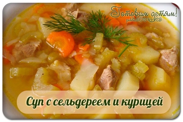 Суп с сельдереем и курицей