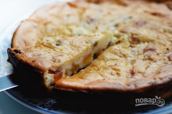 ТВОРОЖНАЯ ЗАПЕКАНКА С КУРАГОЙ И ИЗЮМОМ