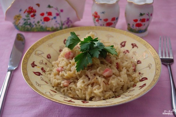 РИЗОТТО С КОПЧЕНОЙ ГРУДИНКОЙ