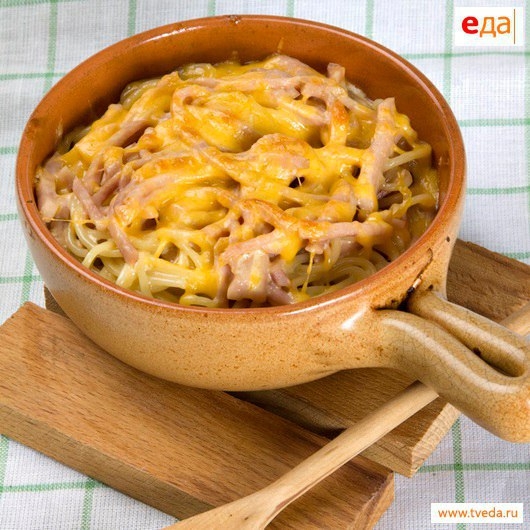 ЗАПЕКАНКА ИЗ СПАГЕТТИ С СЫРНЫМ СОУСОМ